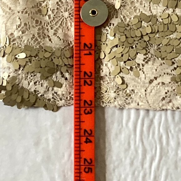 BNWT Tu Women's Cream Beige Sequin Embellished Blouse Size 14 - Picture 6 of 13